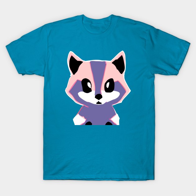 Colorful Cartoon Raccoon Kit aka Baby Trash Panda (MD23Ani001) T-Shirt by Maikell Designs